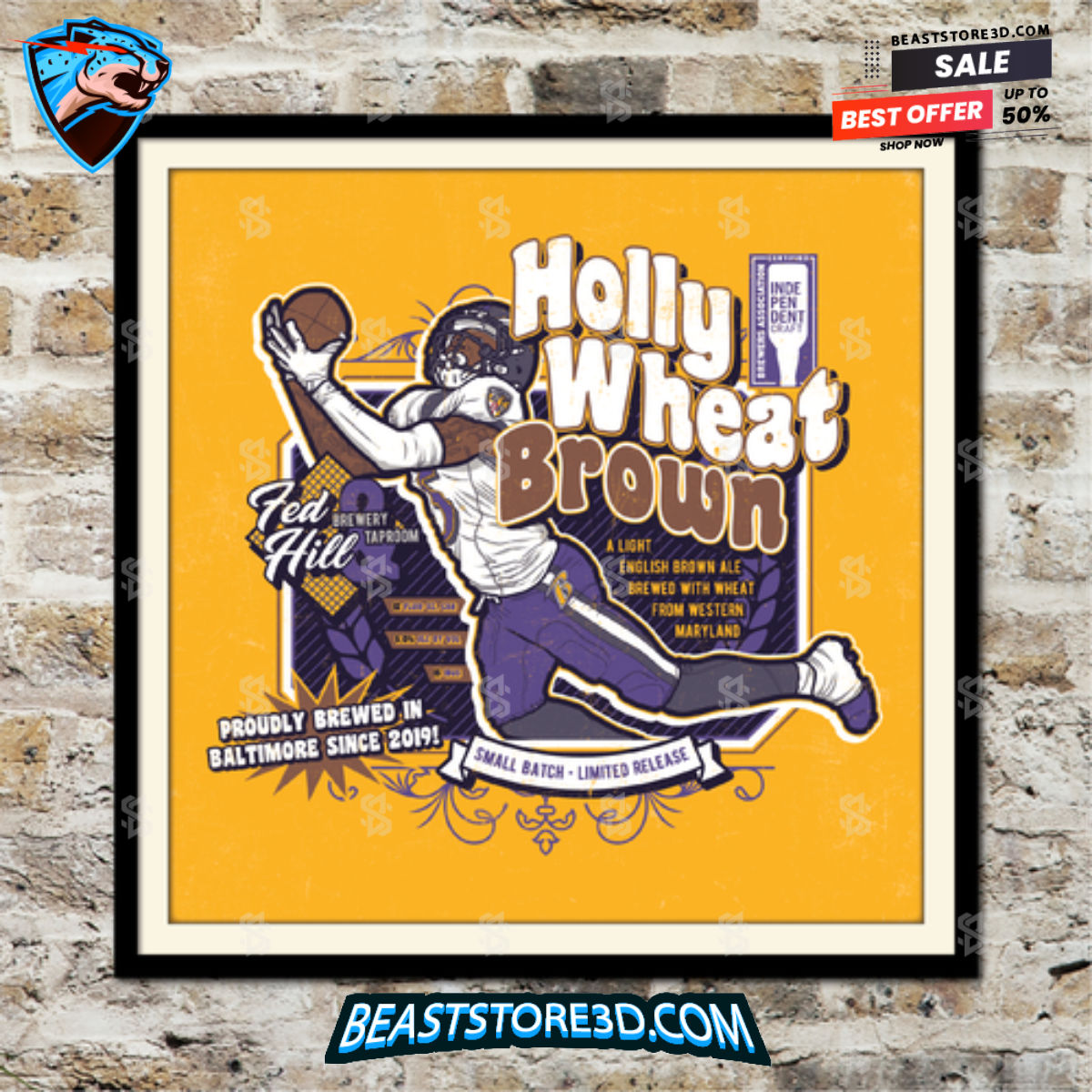Hollywood Brown Baltimore Ravens Fake Craft Beer Label Print 1697116468007 SKy48.jpg