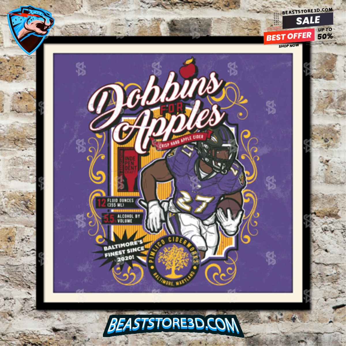 J.K. Dobbins Baltimore Ravens Fake Craft Beer Label Print 1697116470786 aimUq.jpg