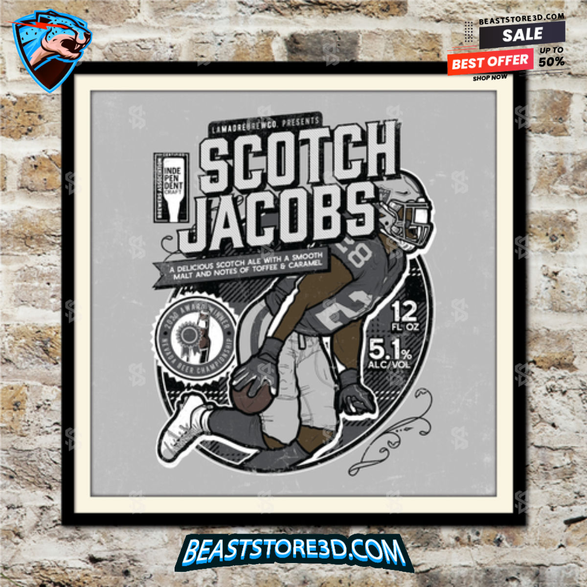 Josh Jacobs Las Vegas Raiders Fake Craft Beer Label Print 1697116494294 esvvo.jpg