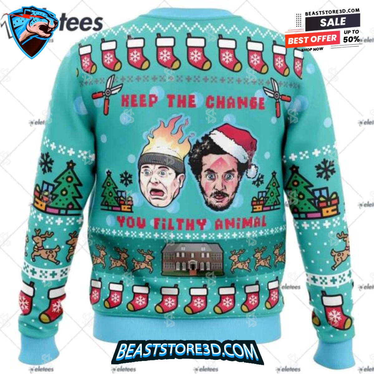 Keep The Change Home Alone Ugly Christmas Sweater