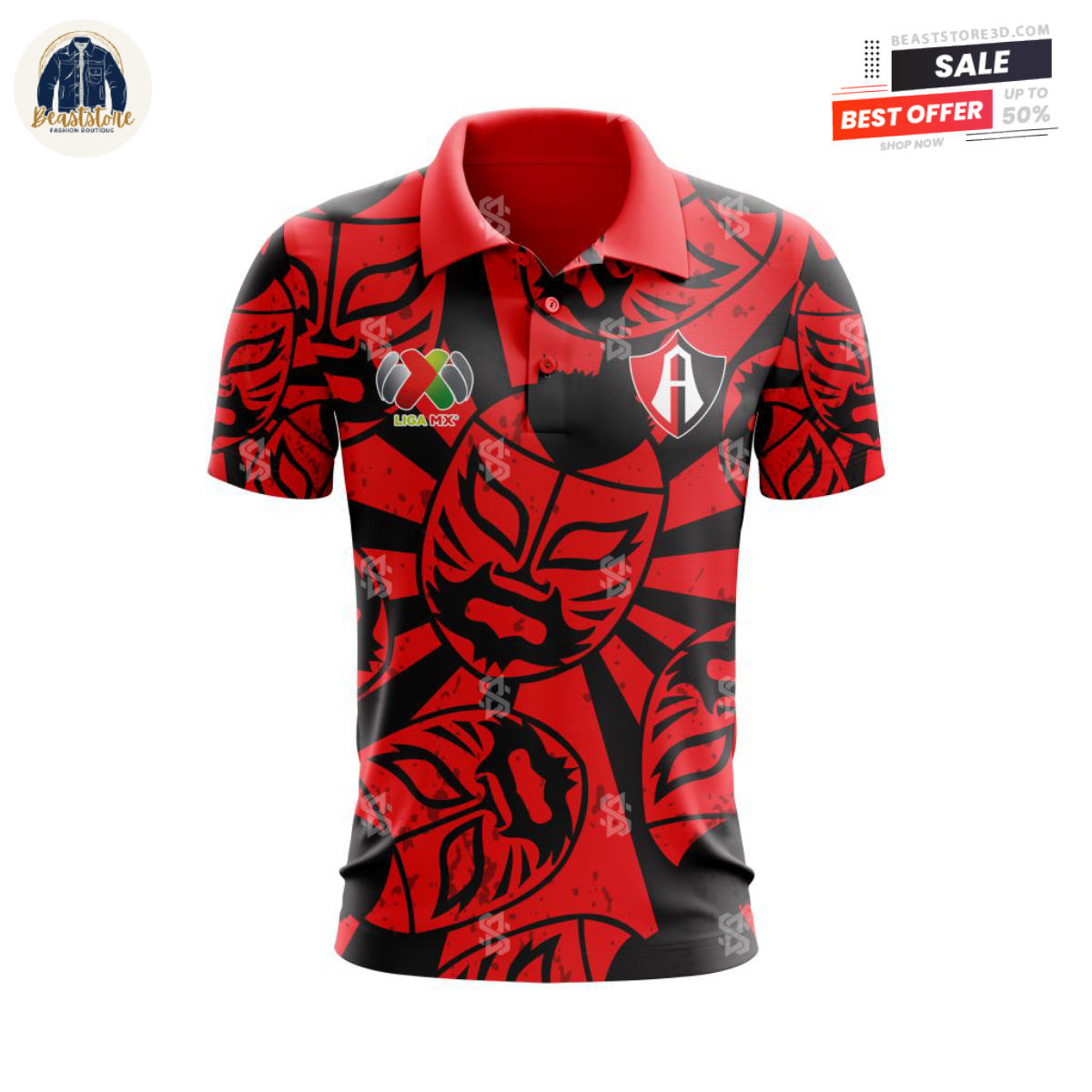 LIGA MX Atlas FC Lucha Libre Custom Polo Shirt