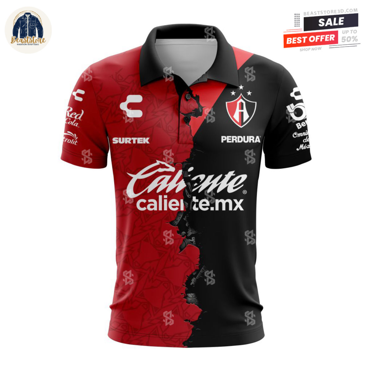 LIGA MX Atlas FC Mix Away Custom Polo Shirt