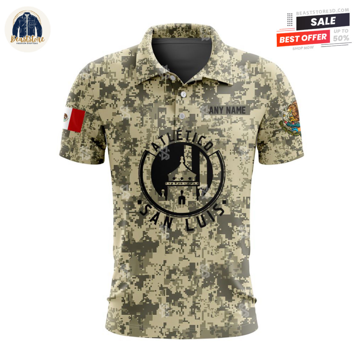 LIGA MX Atletico San Luis Camo Custom Polo Shirt