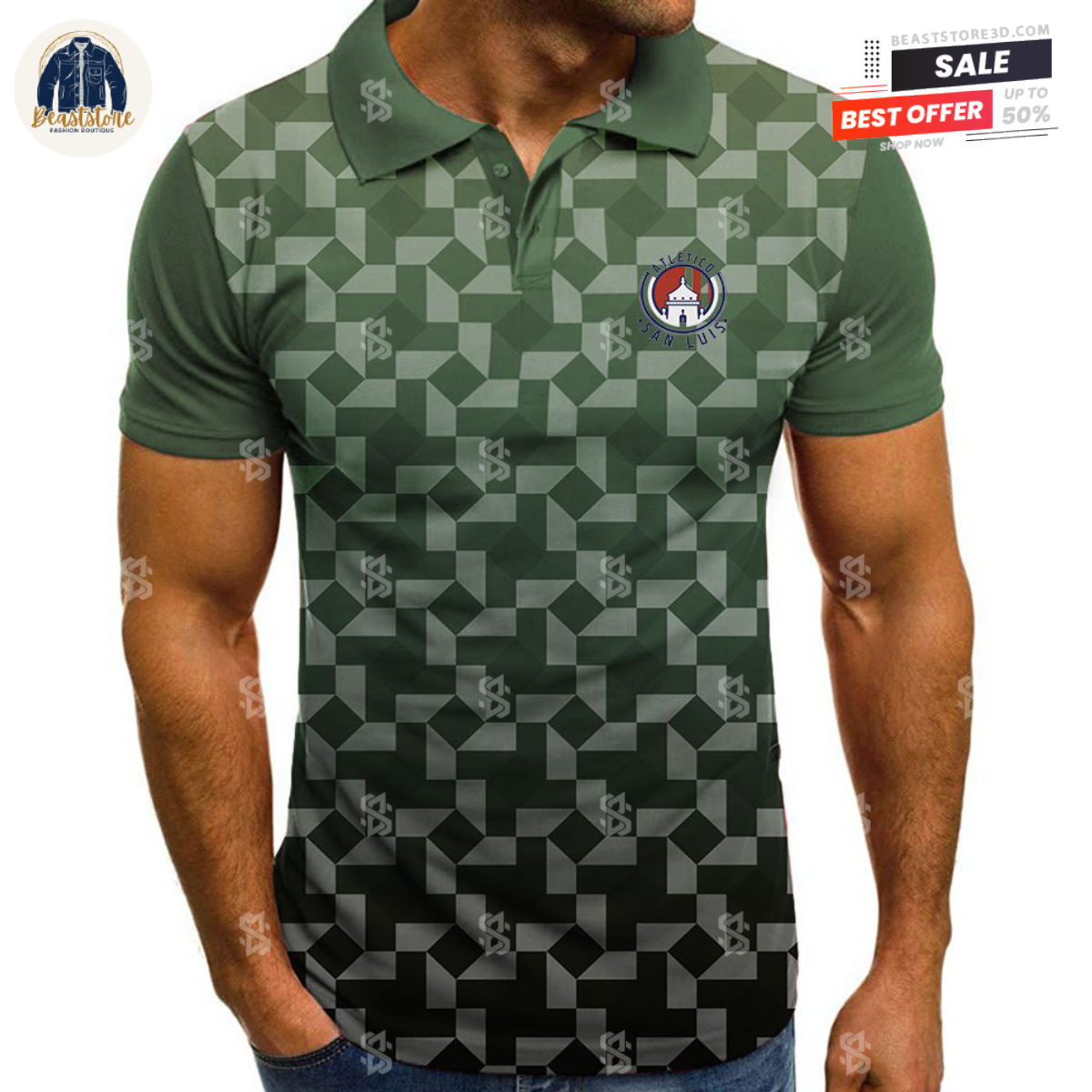 LIGA MX Atletico San Luis With Multi Custom Polo Shirt
