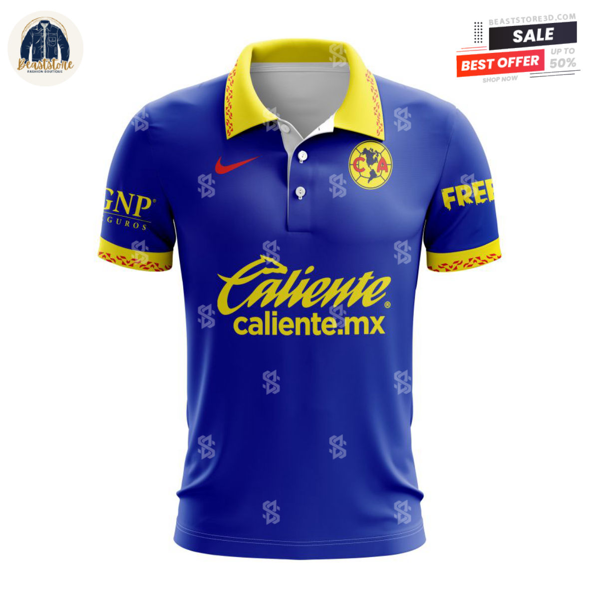 LIGA MX Club America Away Caliente MX Custom Polo Shirt