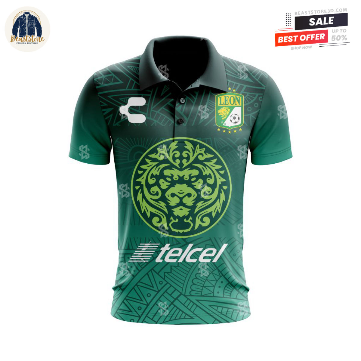 LIGA MX Club Leon Mix Aztec Culture Custom Polo Shirt