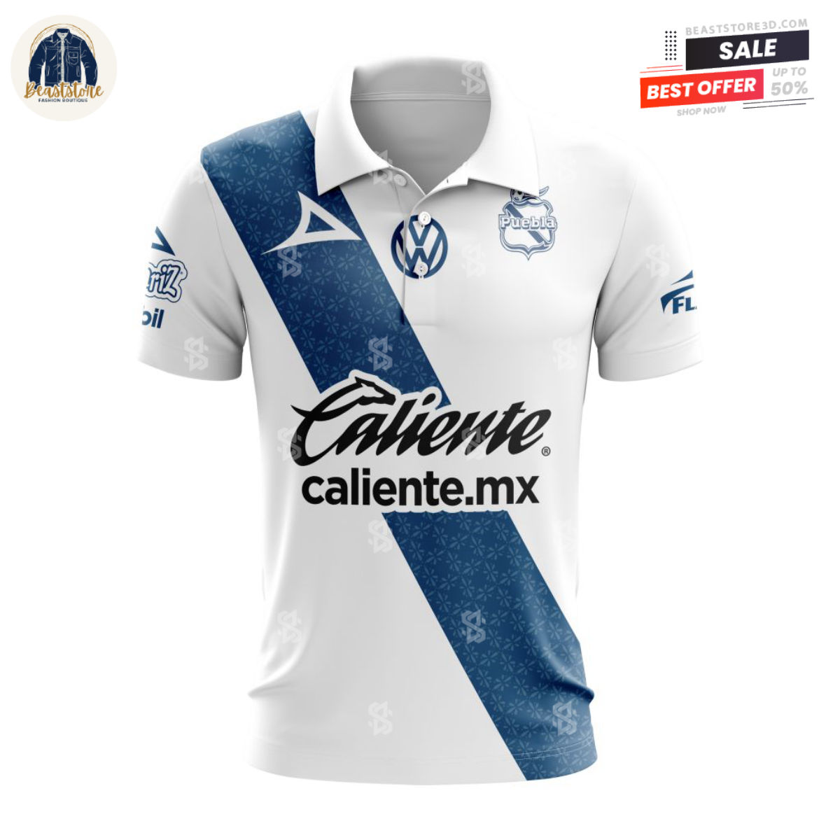LIGA MX Club Puebla Caliente MX Custom Polo Shirt