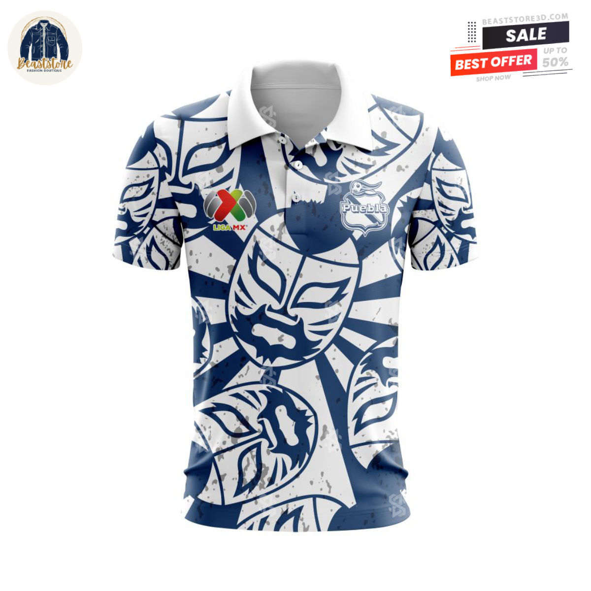 LIGA MX Club Puebla Lucha Libre Custom Polo Shirt
