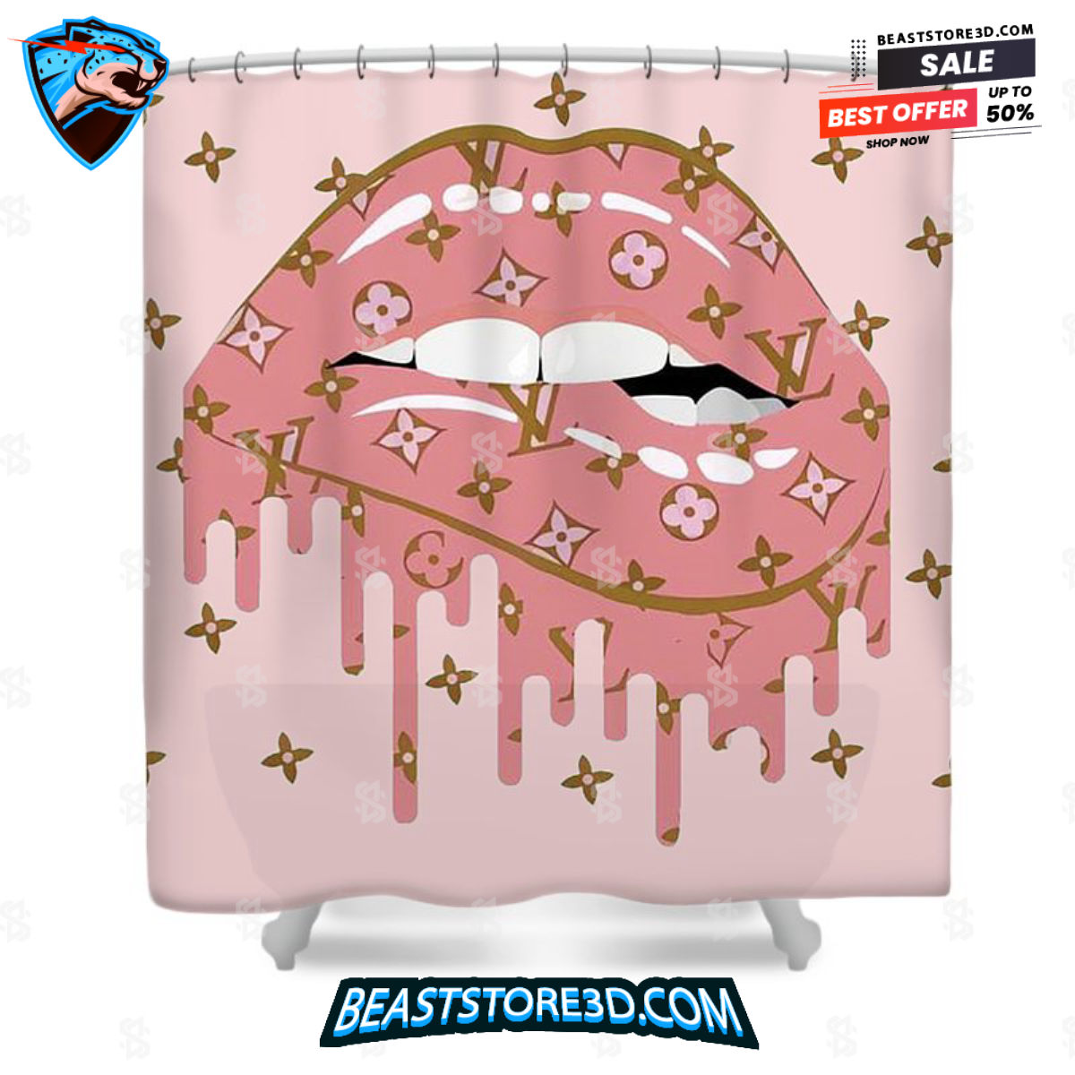 Louis Vuitton Lip Shower Curtain