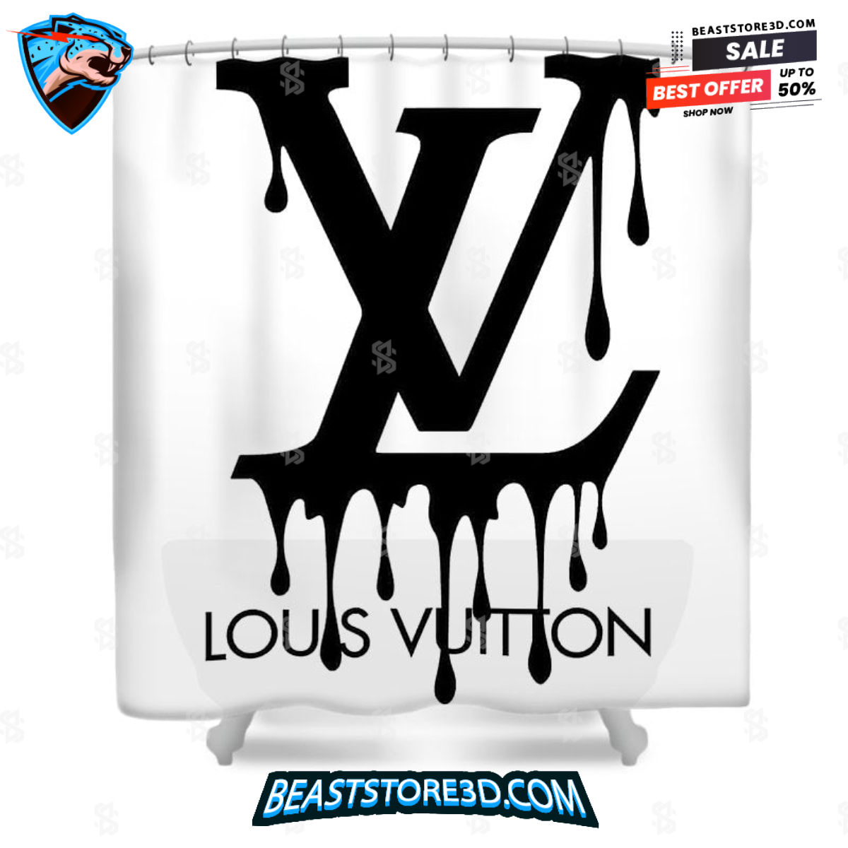 Louis Vuitton Logo Paint Shower Curtain