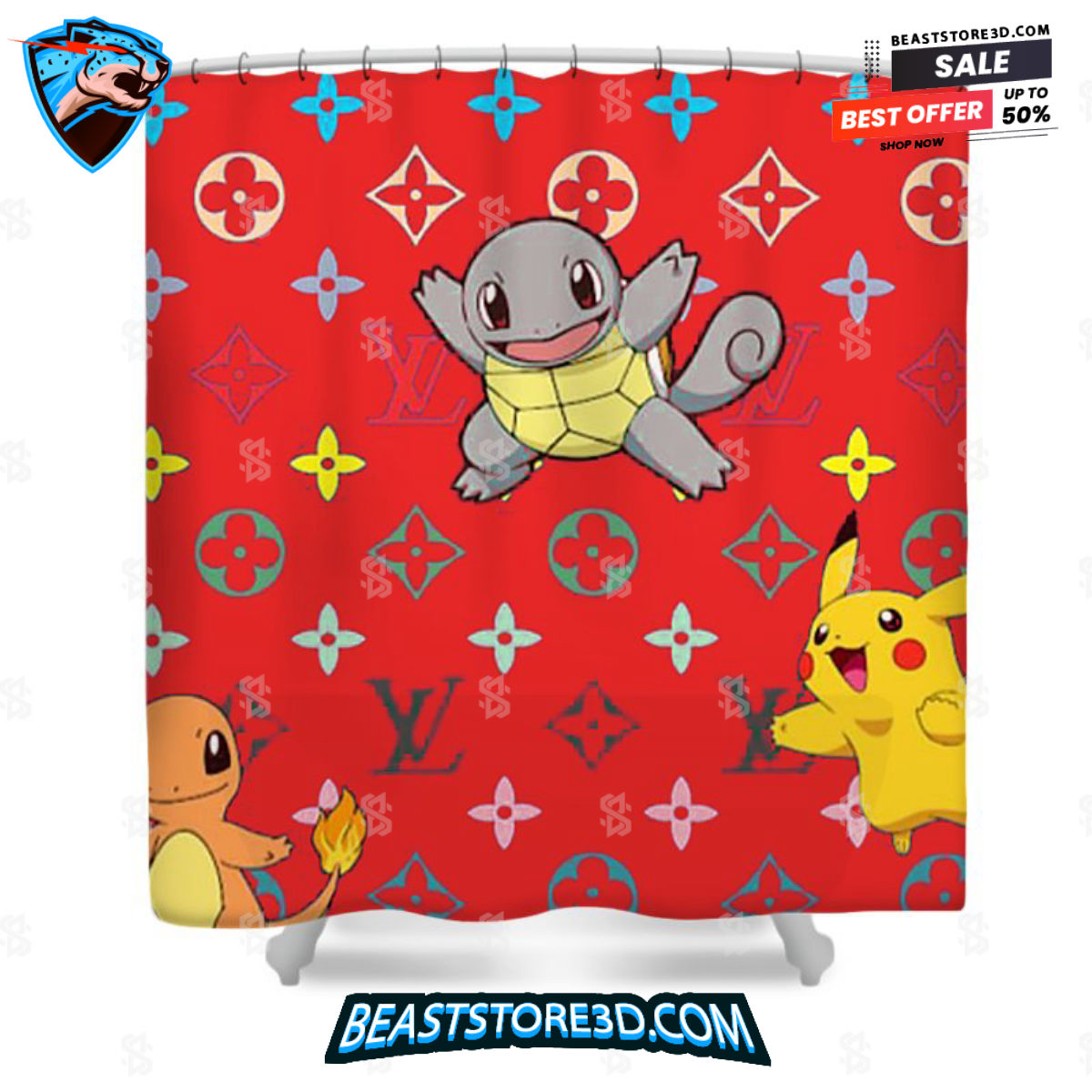 Louis Vuitton Shower Curtain Pokemon