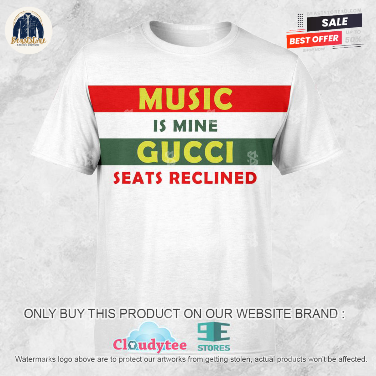 Music Is Mine Gucci Seats Reclined 3D Shirt 3D