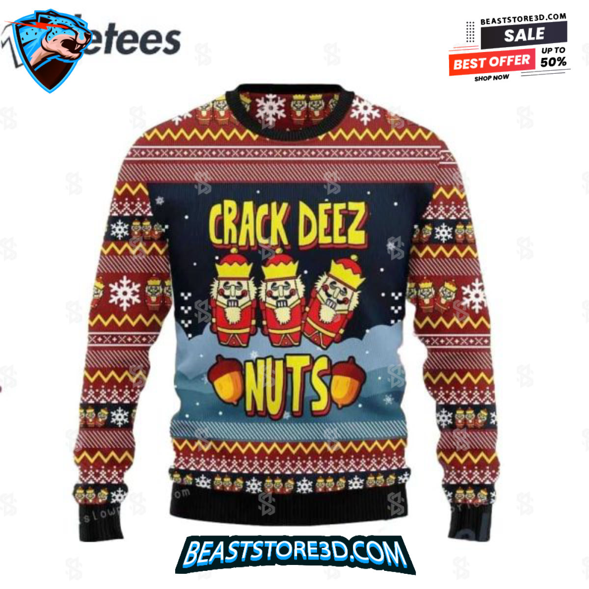 Nutcracker Crack Deez Nuts Ugly Sweater