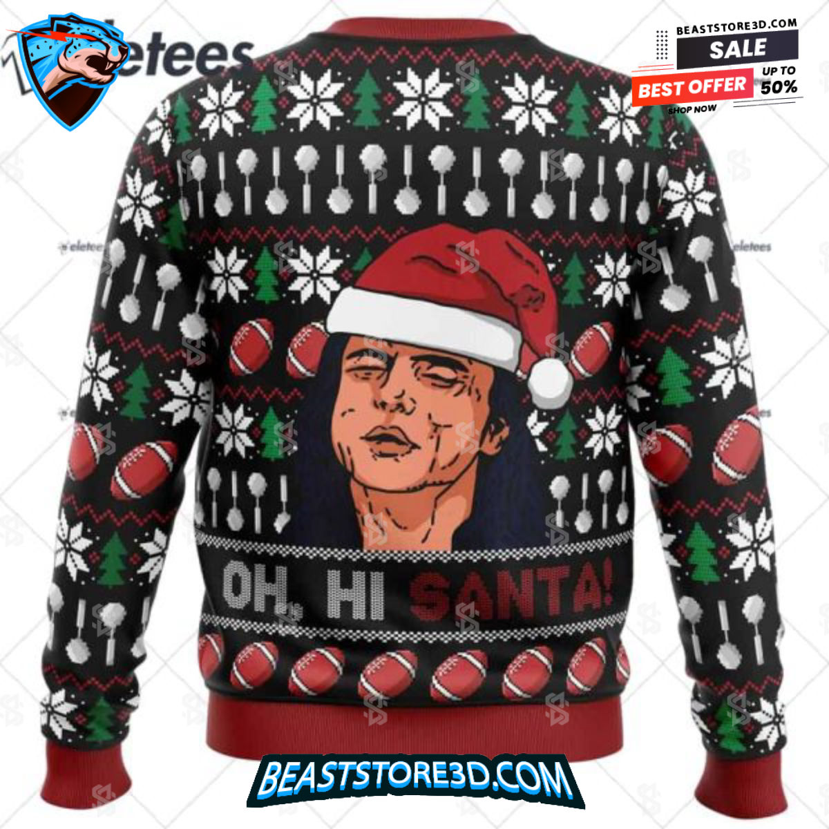 Oh Hi Santa The Room Ugly Christmas Sweater