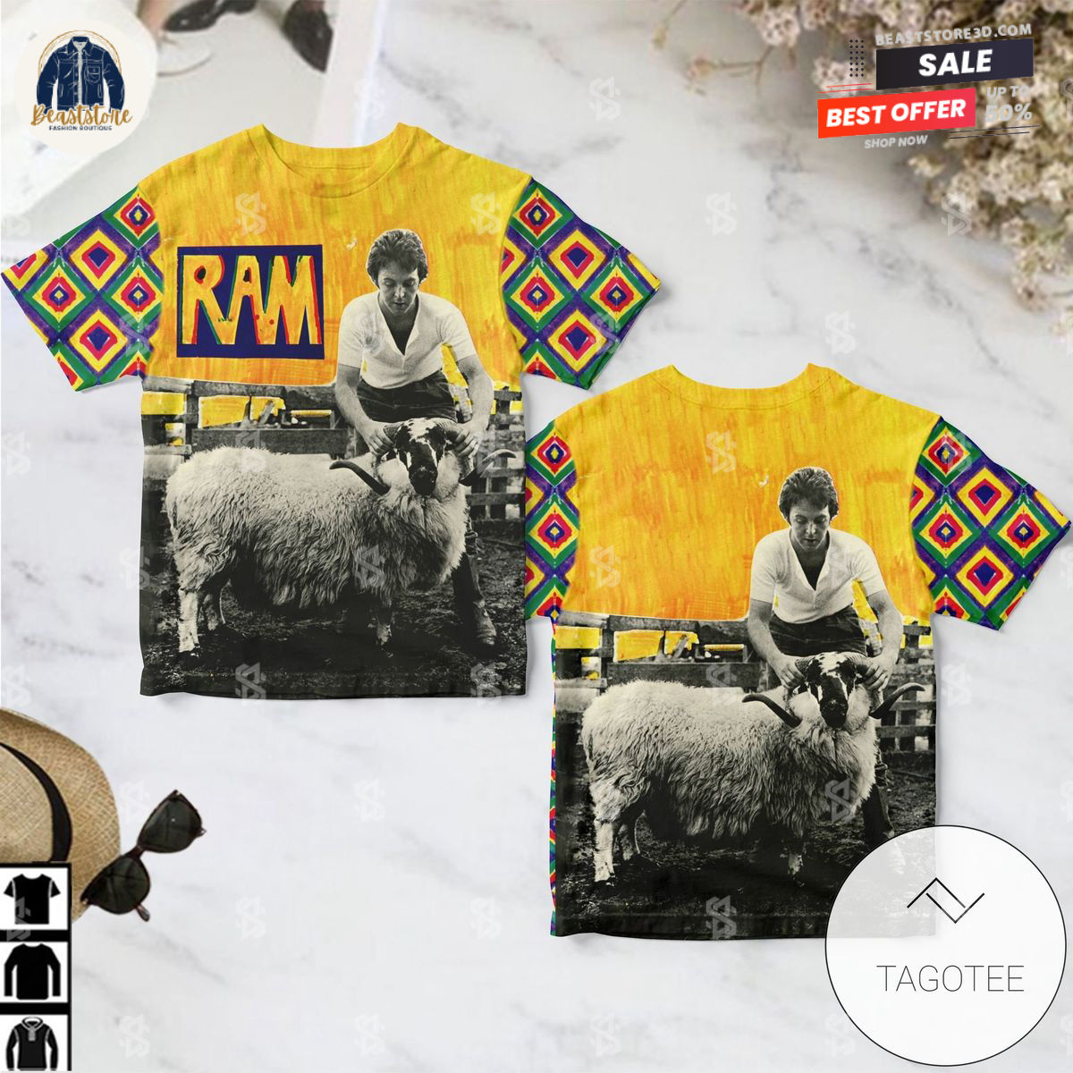 Paul And Linda Mccartney Ram Album Cover Style 2 Shirt 3D