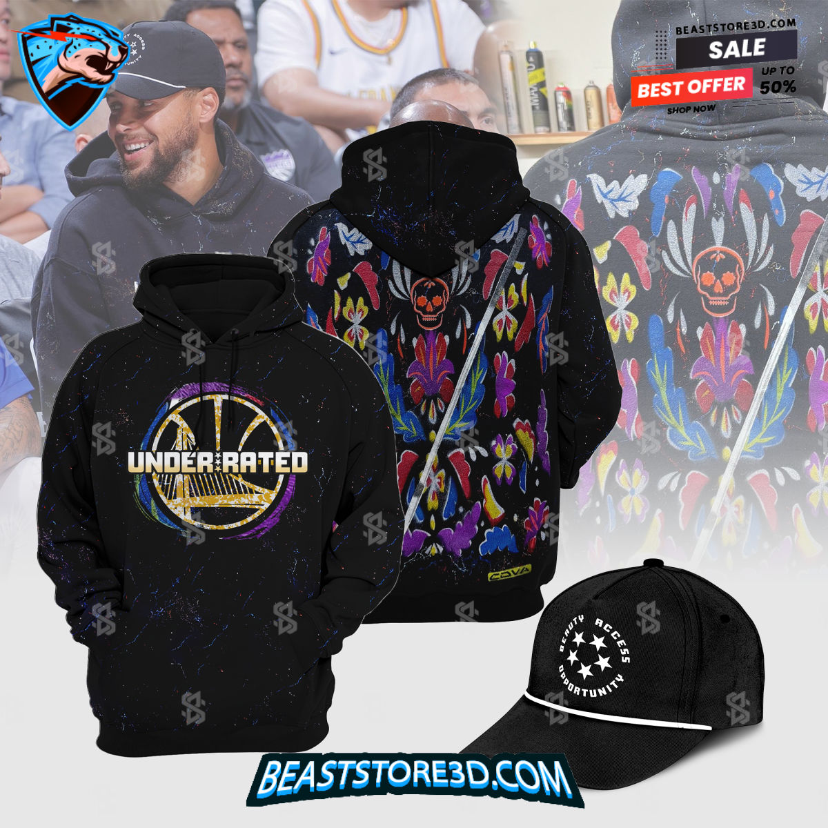 Stephen Curry Golden State Warriors Hispanic Heritage Month Combo Hoodie and Cap