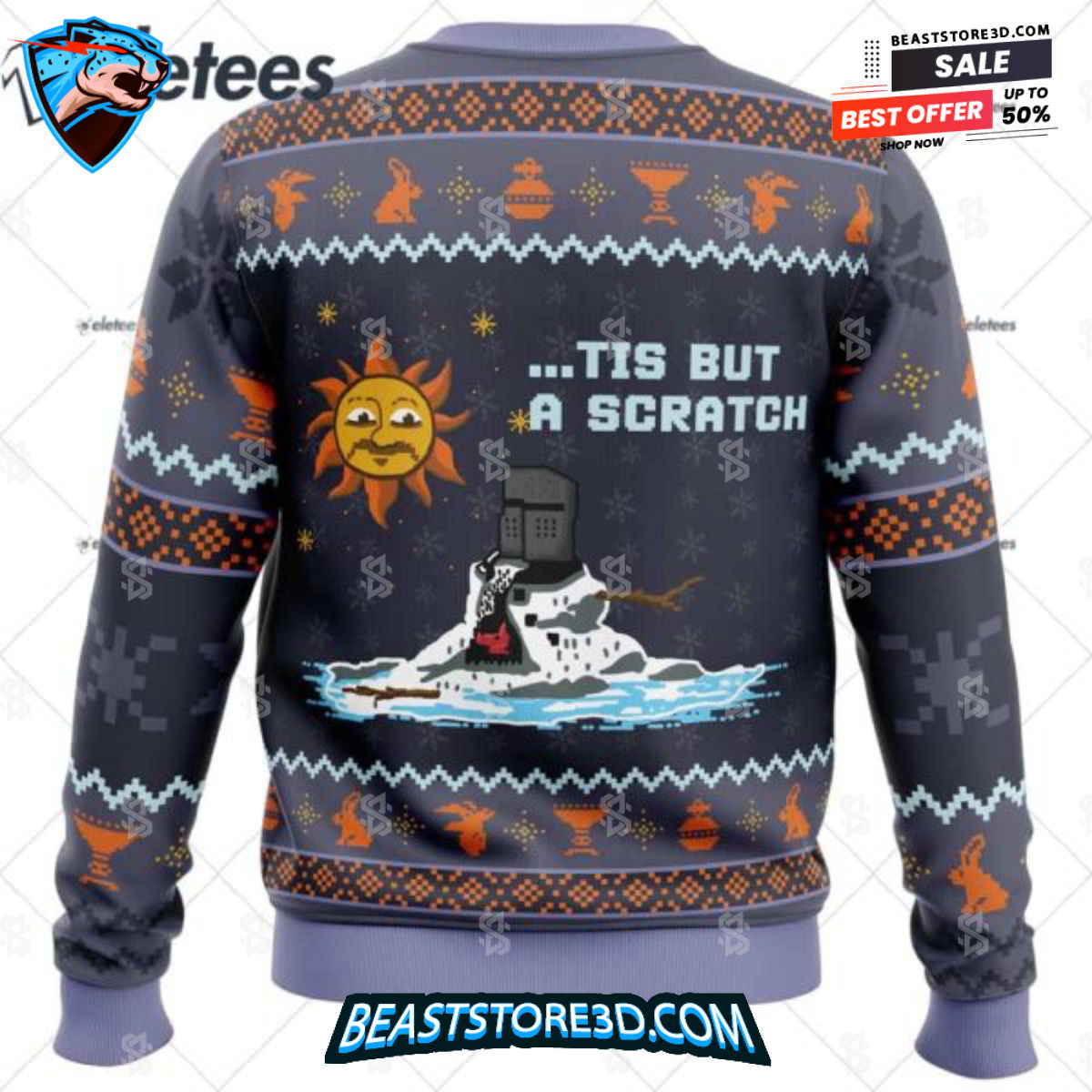 The Melting Knight Monty Python Ugly Christmas Sweater
