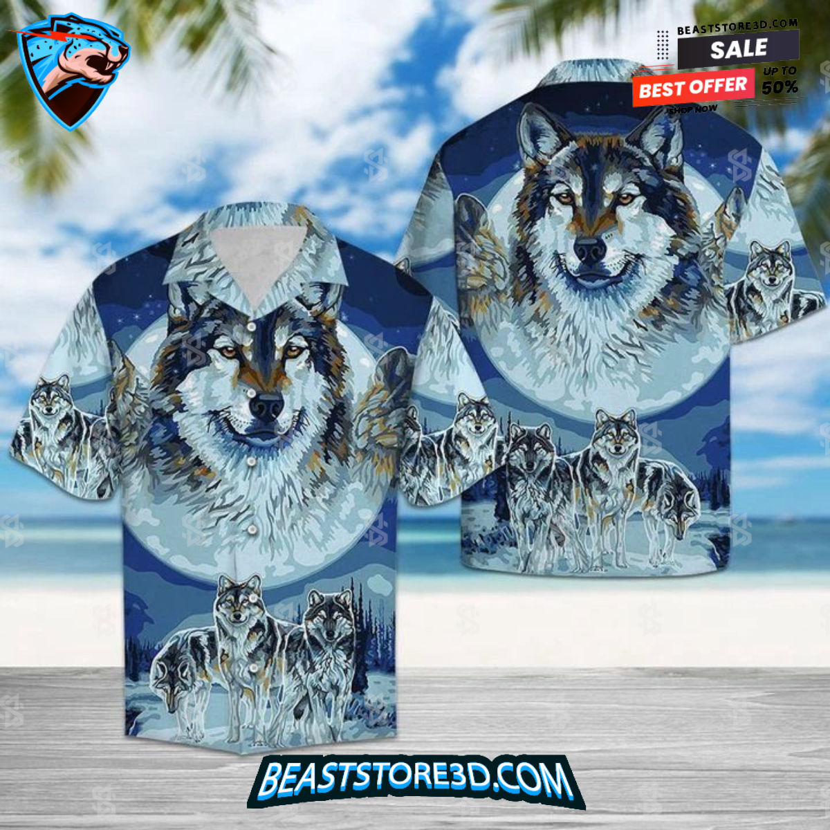 Wolf Aloha Hawaiian Shirt