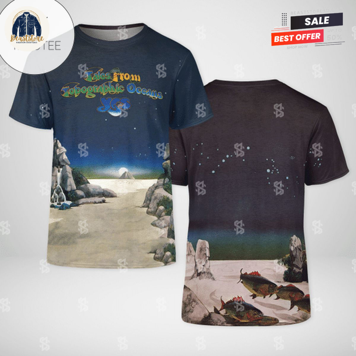 Yes Tales From Topographic Oceans Album Cover Style 2 Shirt 3D